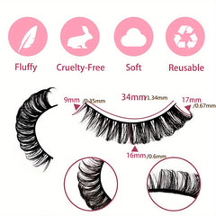 Faux Mink Hair False Eyelashes Little Devil 16mm Natural Look 10 Pairs