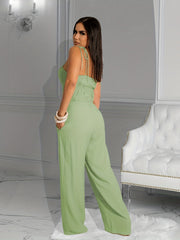 Wide Leg Cami Jumpsuit Backless Solid Casual Jumpsuit