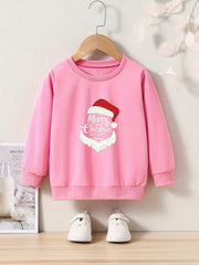 Christmas Santa Pattern Sweatshirt for Kids