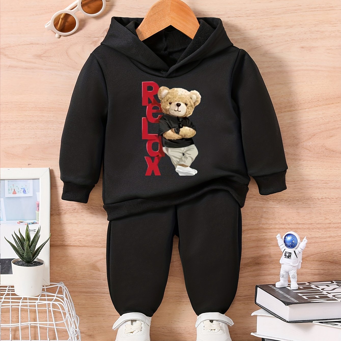 RELAX BEAR Graphic Outfit Toddler Baby Set