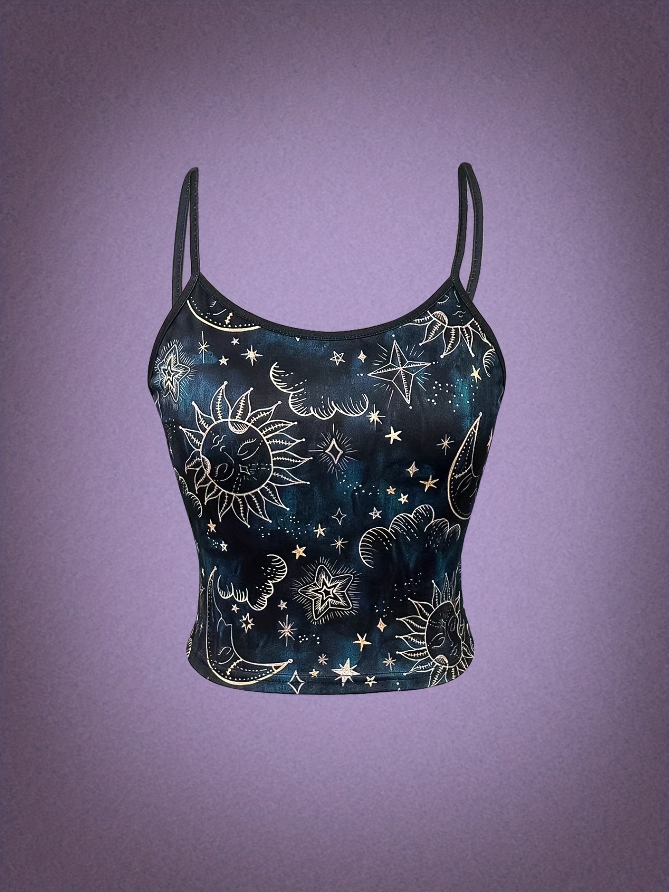 Halloween Star Moon Sun Cami Top Sleeveless Summer Tank