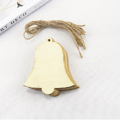 10pcs Wood Crafts Pendant Ornament Christmas Tree Accessories 3 1inch