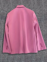 Double Breasted Lapel Blazer Long Sleeve Casual Work Office Outerwear