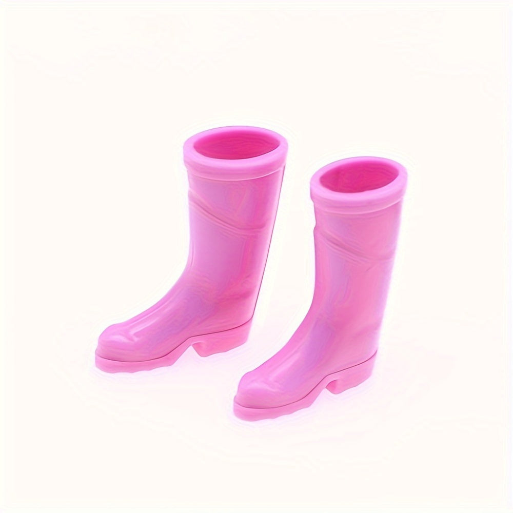 Silicone Rain Boots for 1:12 Dollhouses, Various Colors, Realistic Garden Scene
