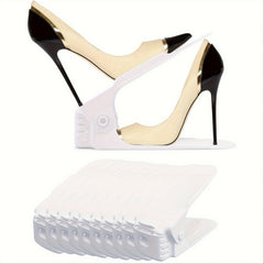 10pcs Shoe Slot Organizer Plastic Shoe Rack Double Layer Space Saving Holder