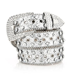 Women's Rhinestone Hollow Belt Studded Pin Buckle Wedding Party Valentines