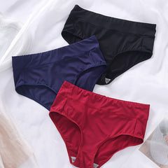 3 Pack Plus Size Panties Set Soft Solid Comfort Briefs