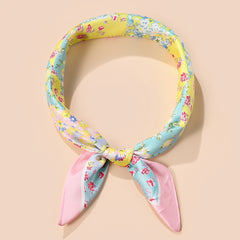 Floral Print Bandana Silk Scarf Headband Handkerchief Face Covering