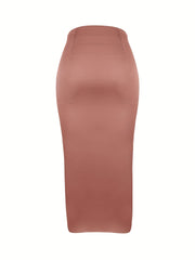 Ruffle Trim Split Bodycon Skirt for Women