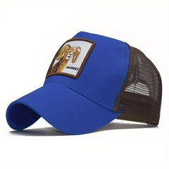 Adjustable Animal Embroidered Baseball Cap Hip Hop Sun Hat Peaked Cap Mesh Cap