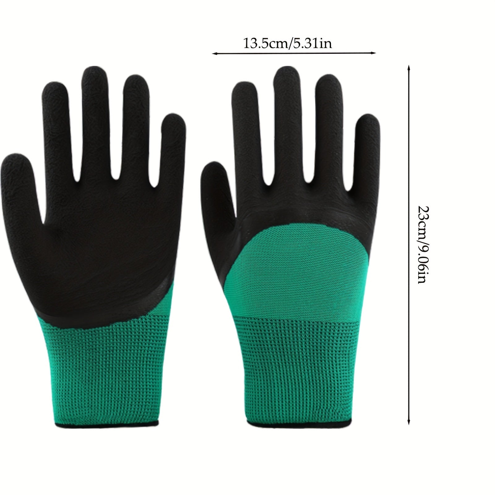 3 Pairs Outdoor Protective Work Gloves Nitrile Rubber Gloves Latex Garden Gloves