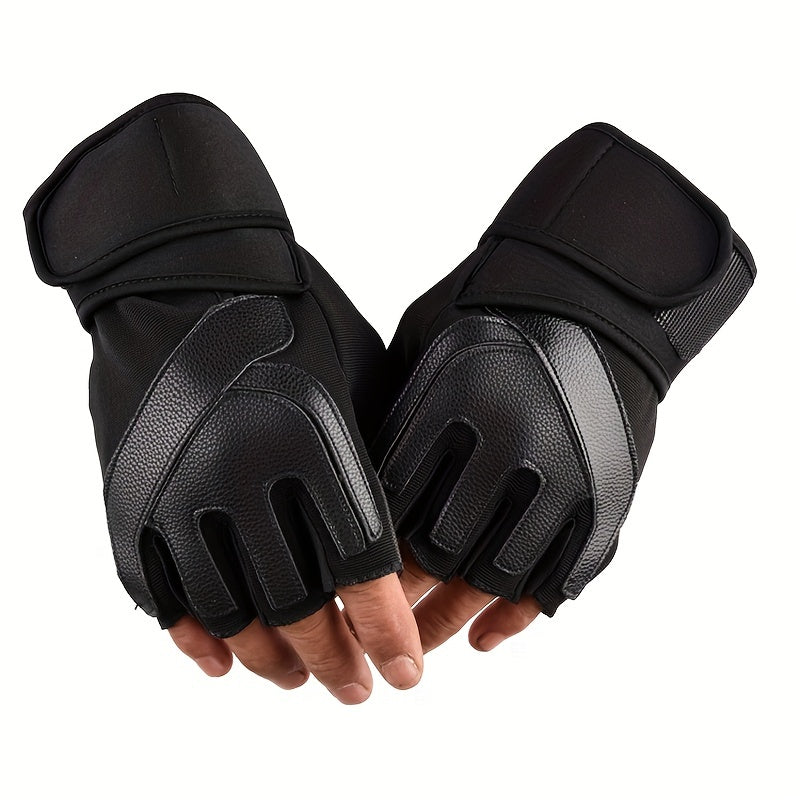 Men's Padded Workout Gloves with Wrist Wrap Support