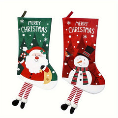 2pcs Christmas Stockings Gift Bags Candy Bags Christmas Supplies
