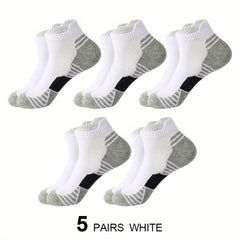 5 Pairs Teens Athletic Cotton Low Cut Striped Sports Socks