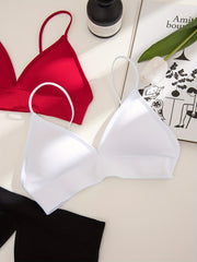 3pcs Wireless Triangle Cups Bras Comfy & Breathable Intimates Bra