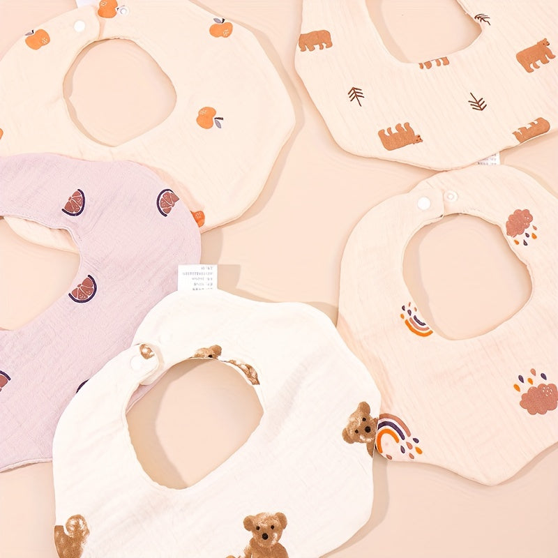 3pcs Cotton Baby Bibs Petal Shape Boy Feeding Accessories