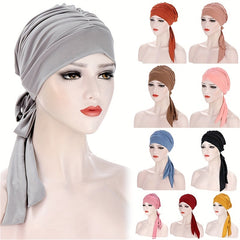 Ruched Head Wrap Casual Elastic Turban Cap Beanies Lightweight