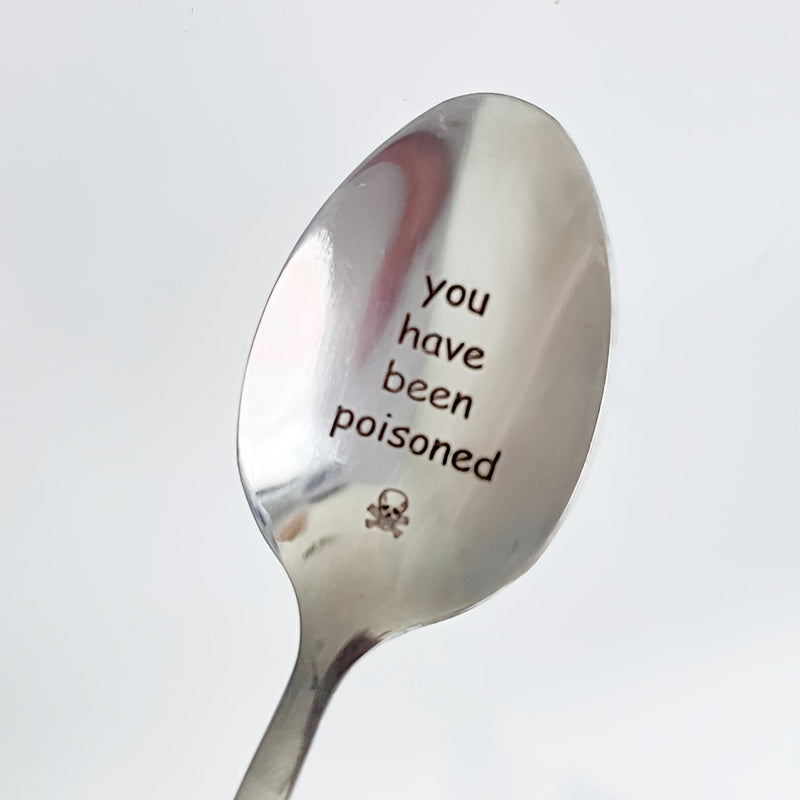 Hand Stamped Dessert Coffee Soup & Poisoned Spoons - Home Restaurant Wedding Use