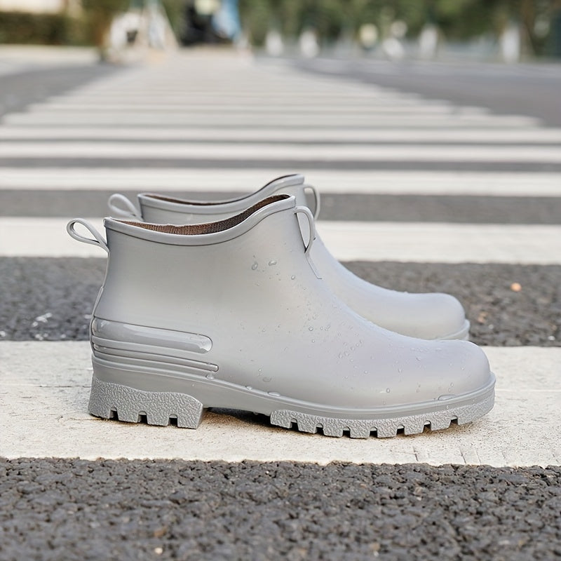 Women's Waterproof Medium Tube Rain Boots Solid Non slip Outdoor Rain Boots