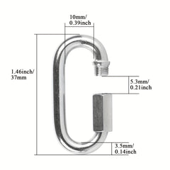 4pcs Stainless Steel Carabiner 2 54 20 32 Cm D Shaped Metal Buckle Keychain