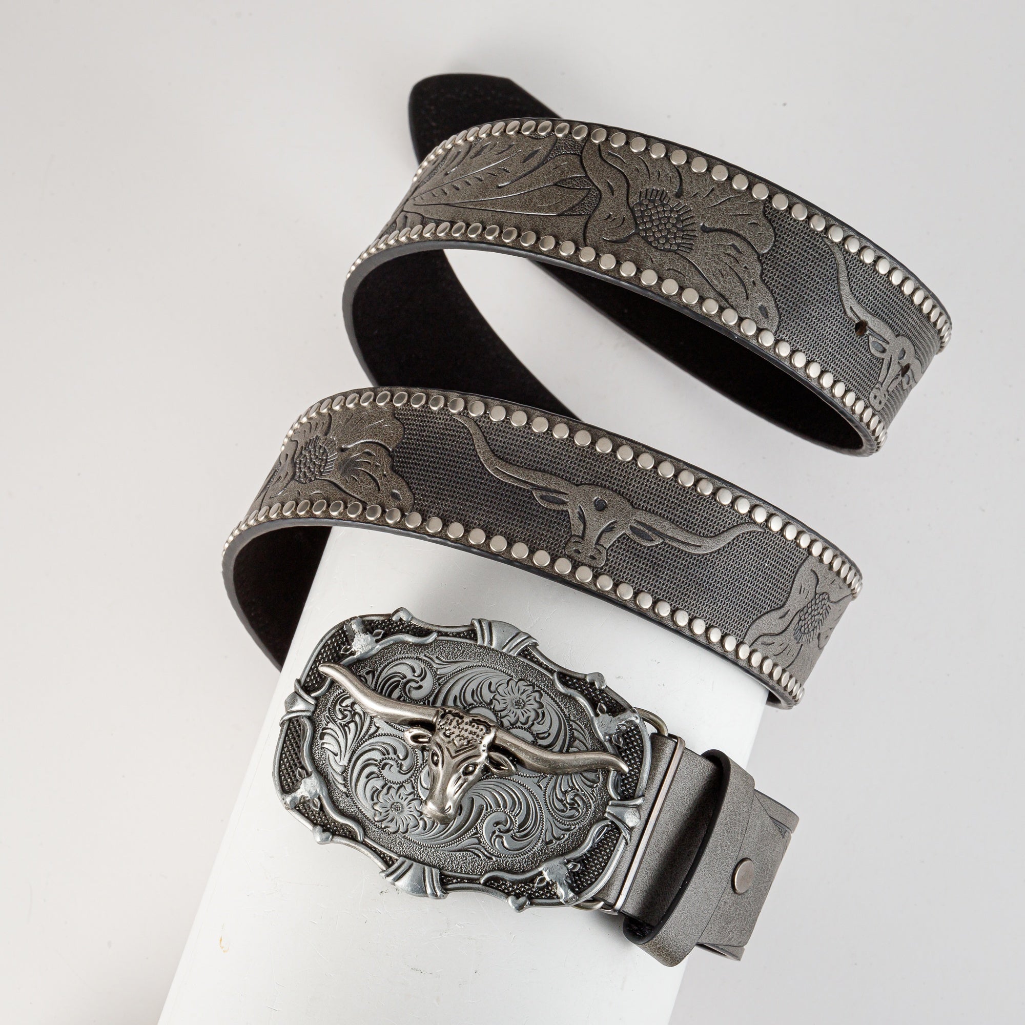 Men's Retro Bull Head Buckle Belt Business Casual Decorative Belt