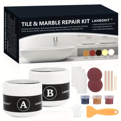 LANBOKIT Tub Tile Shower Repair Kit - Porcelain Bathtub Chips Holes Scratchs Fib