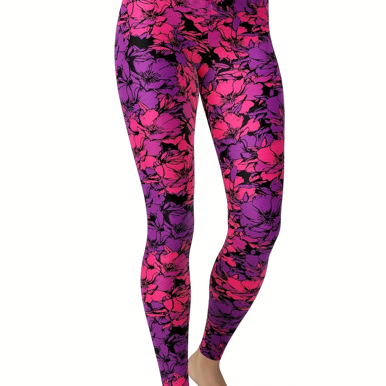 Floral Print Lifting Leggings Casual Sporty Skinny Leggings Women's Clothing