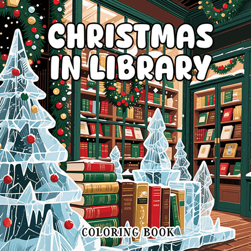 Library Adult Coloring Book: 22 Page Large Format