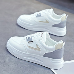 Stylish Lace Up Sport Shoes Block Skate Low Top Sneakers