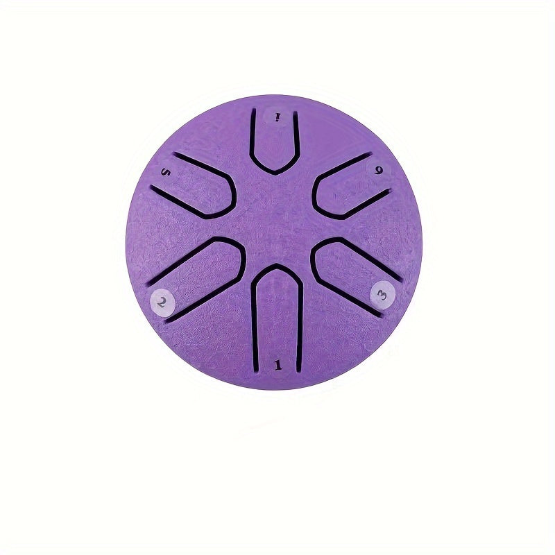 Steel Tongue Drum 7 62 Cm 6 Notes Hand Percussion Instrument Portable Saucer