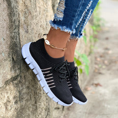 Women's Mesh Lace Up Running Shoes Lightweight Breathable Sneakers