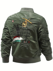 Men's Windproof Waterproof Soft Shell Jacket Active Airplane Embroidery