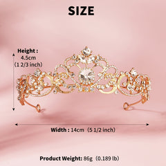 Baroque Rhinestone Tiara Crown for Bridal Princess Women