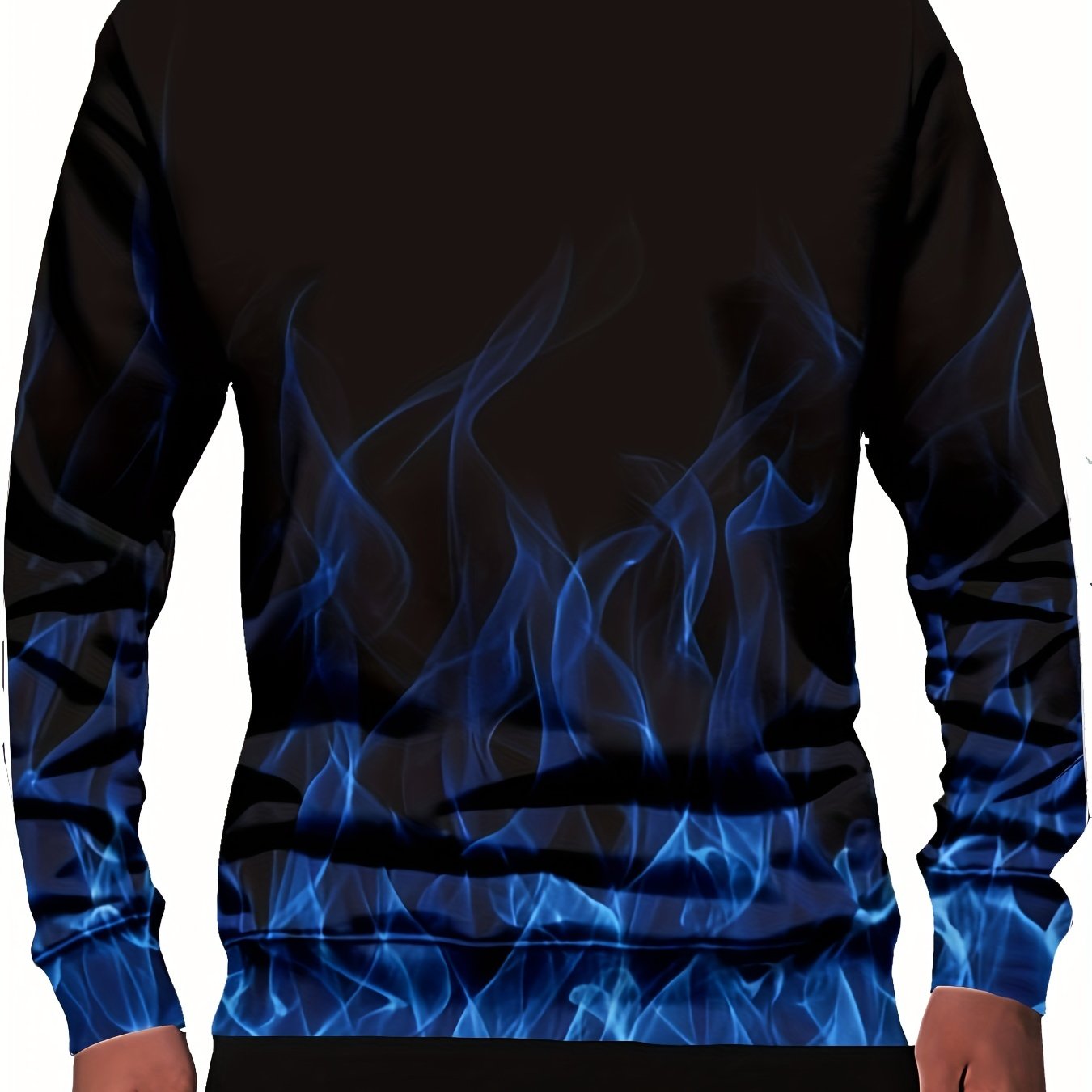 Flame 3D Print Men's Sweatshirt for Autumn Winter