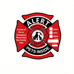 5pcs Pet Safety Fire Rescue Waterproof Stickers Alarm Self-adhesive