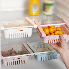 3pcs Expandable Fridge Storage Basket Crisper Egg Spice Drawer Organizer