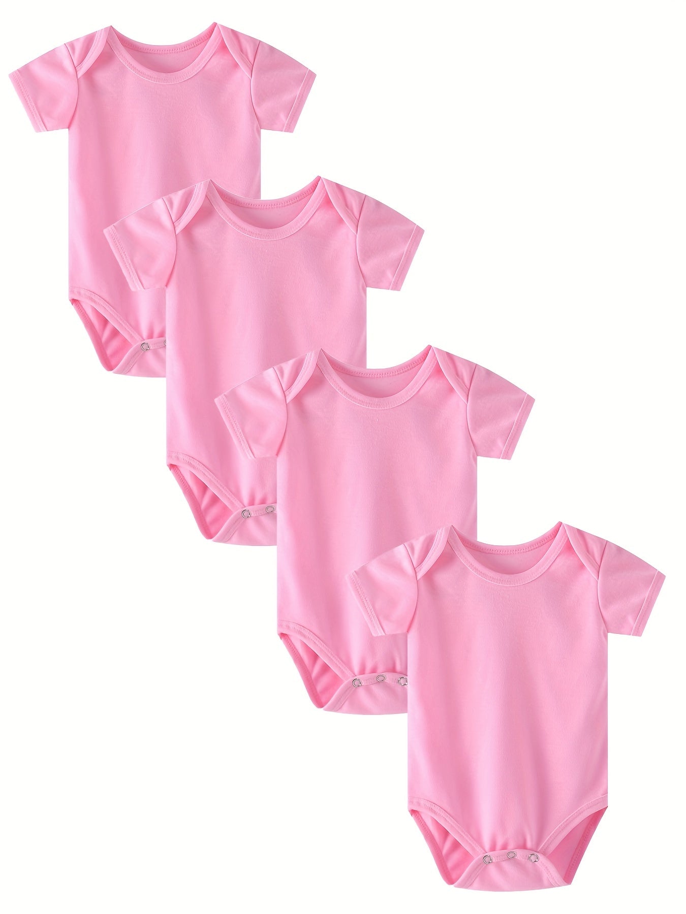 4pcs Baby Girls & Boys Short Sleeve Onesie Set Clothes