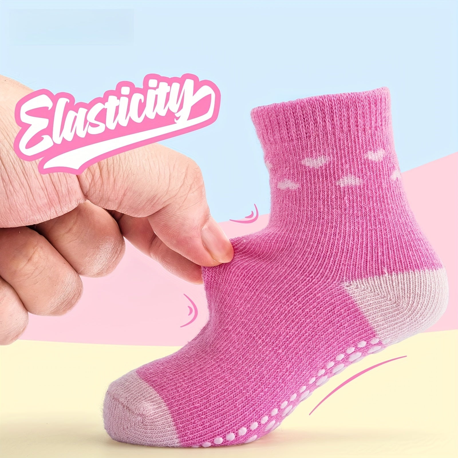 10pairs Baby Girls Kids Non slip Socks Block Socks Toddler Indoor Socks