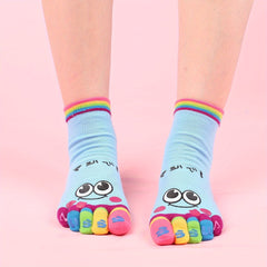 Cartoon Print Toe Socks Colorful Women's Sports Socks