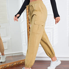 Women's Athleisure Drawstring Jogger Running Cargo Pants