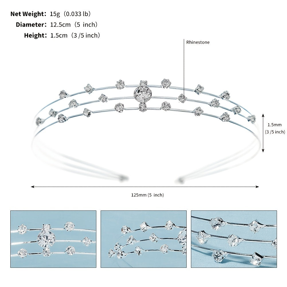 Rhinestone Metal Hairband Headband Party Favor Princess Tiara