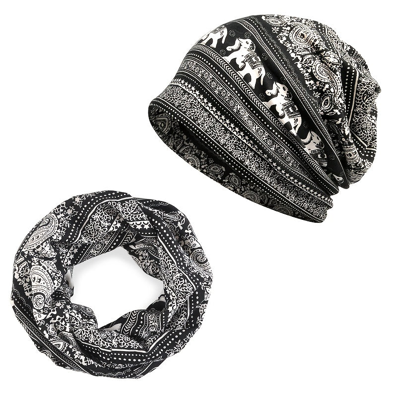 Slouchy Beanie Sleep Hat Stretchy Infinity Scarf