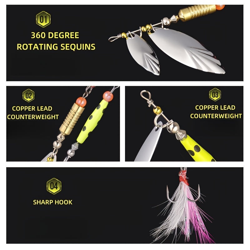 10PCS 7g 10g Sea Fishing Lure Hard Bait Spinner Lure Sharp Hook Perch Carp