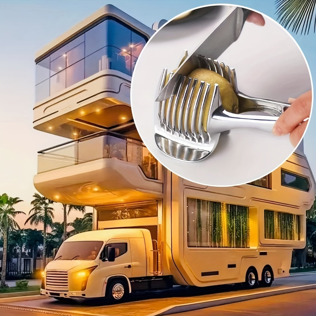 Tomato Lemon Slicer Circular Fruit Onion Slicer Stainless Steel Kitchen