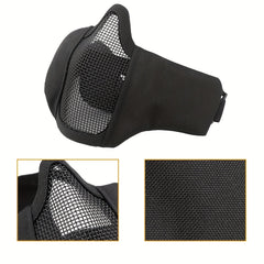 Tactical Outdoor Mask Half Wire Face Mask Steel Mesh Comfortable Adjustable
