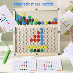 Wooden Magnetic Maze Puzzle for Kids Educational Alphabet & Number Learning Toy