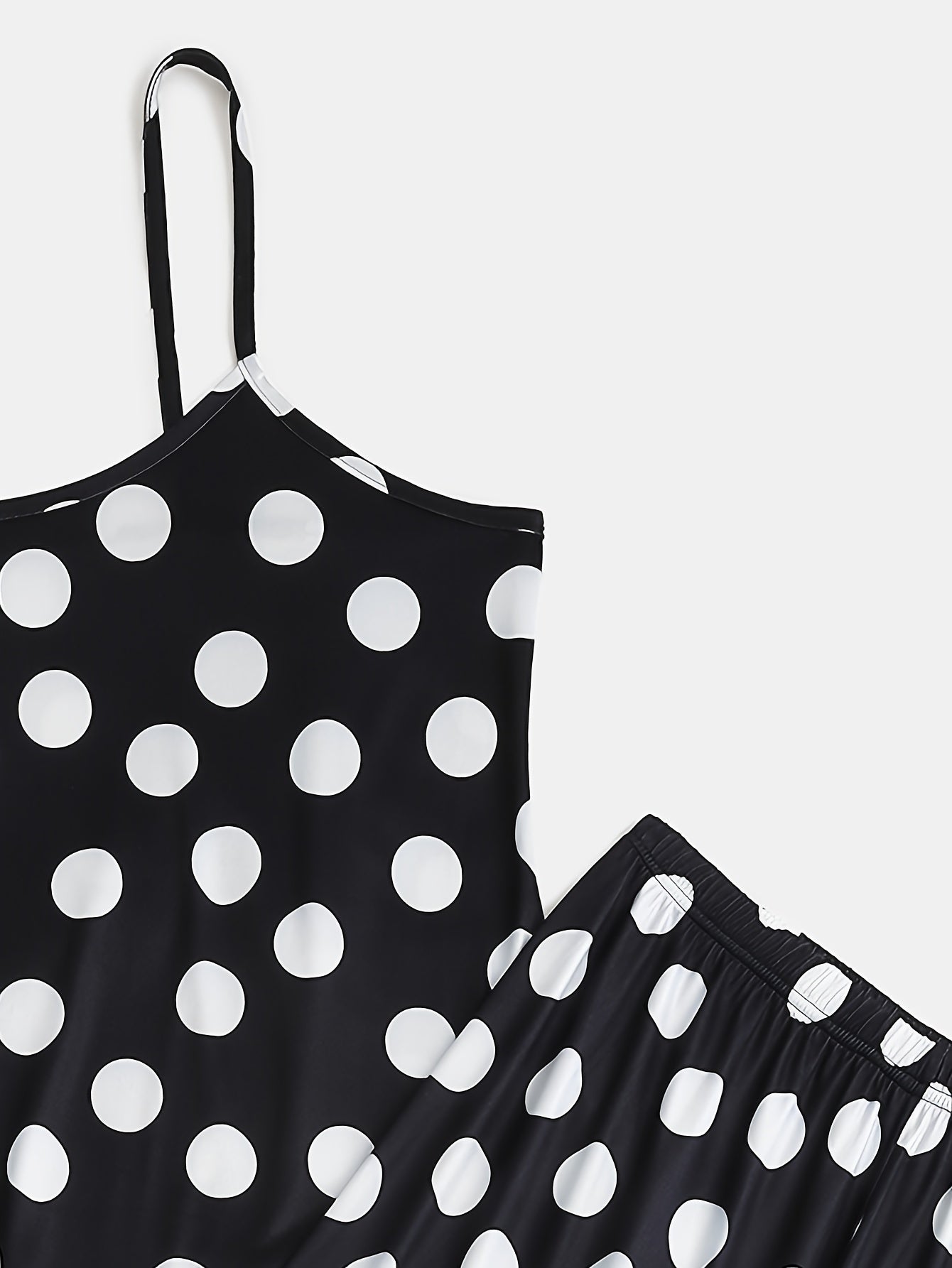 Polka Dot Pajamas Set - Cami Top & Pants Lounge Two Piece Set
