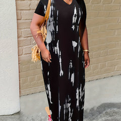 Tie Dye Batwing Sleeve Maxi Dress