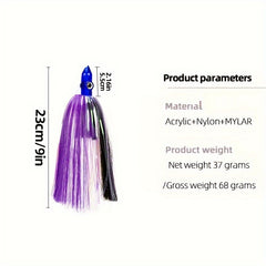 68g Acrylic Head Octopus Soft Bait Tuna Fishing Bait