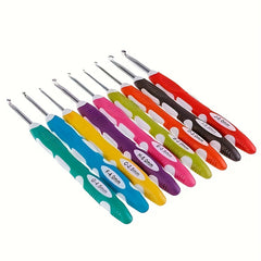 9pcs Wool Felt Knitting Tools Set Non-slip Silicone Handle Crochet Hook Kit